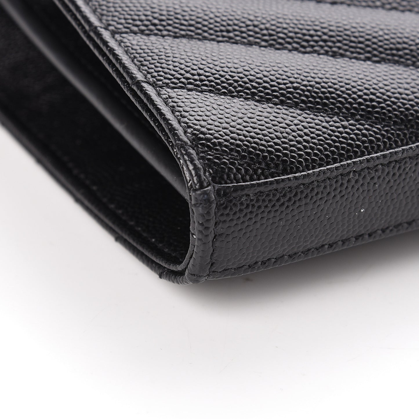 Grain De Poudre Matelasse Chevron Monogram Chain Wallet Black