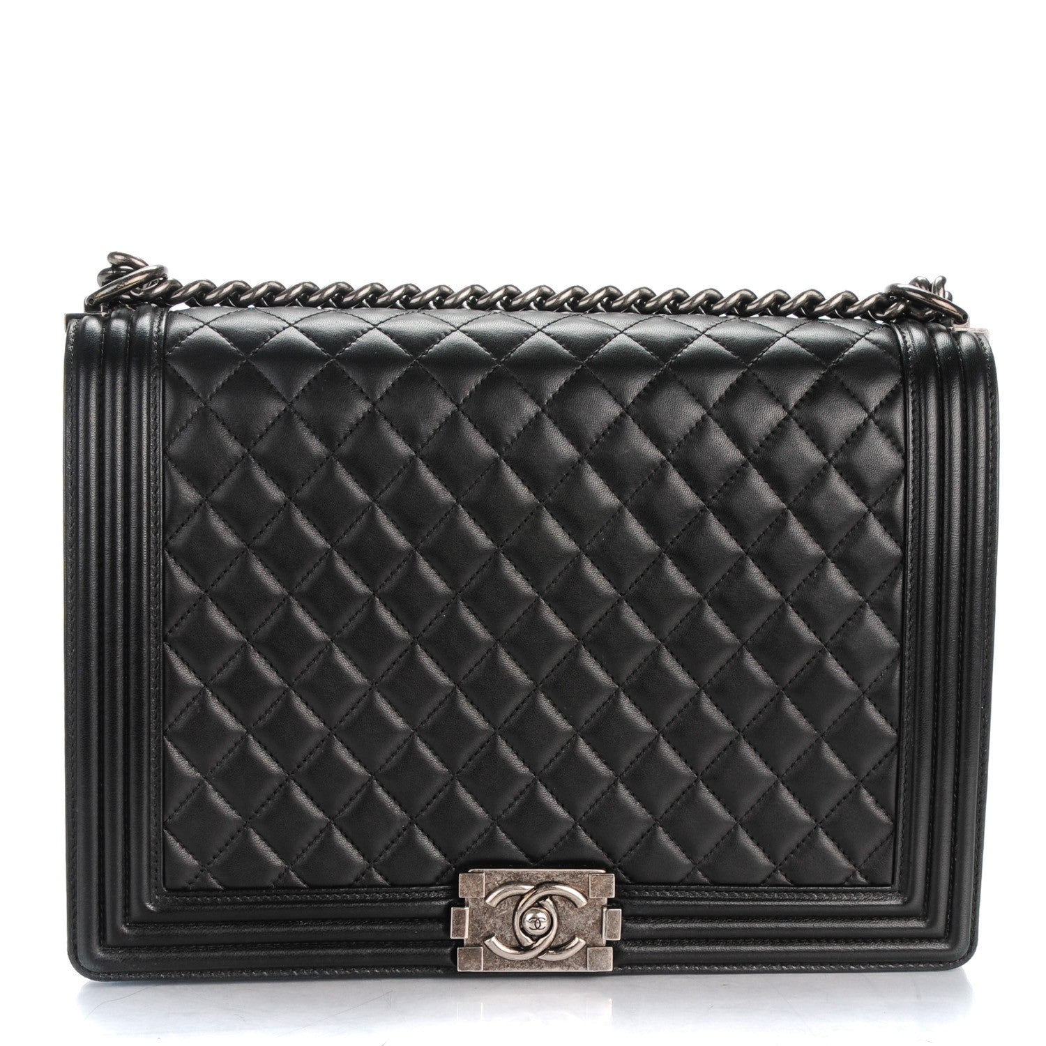 Chanel Lambskin Quilted Large Boy Flap Black 1 of 8