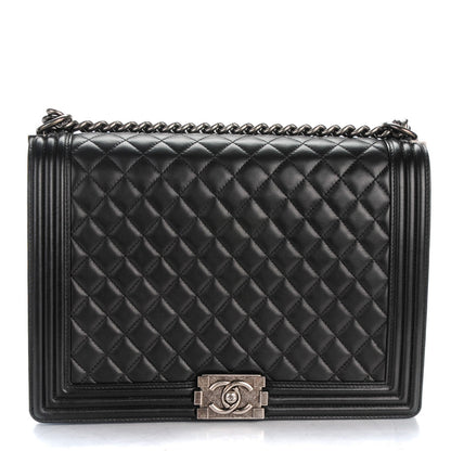 Chanel Lambskin Quilted Large Boy Flap Black 1 of 8