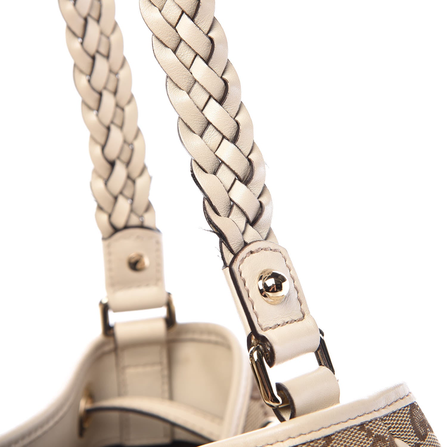 Gucci Monogram Peggy Braided Tote Off White 11 of 17
