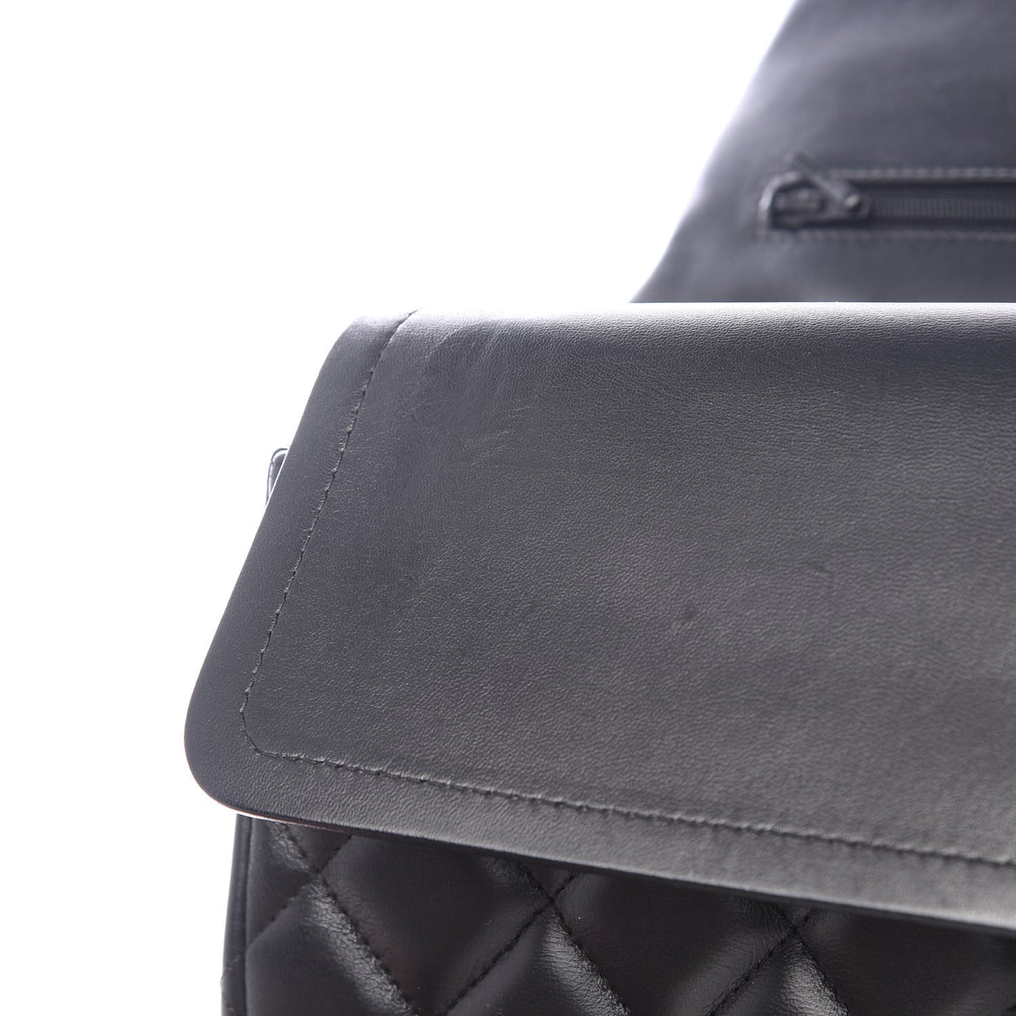 Lambskin Quilted Jumbo Double Flap Black