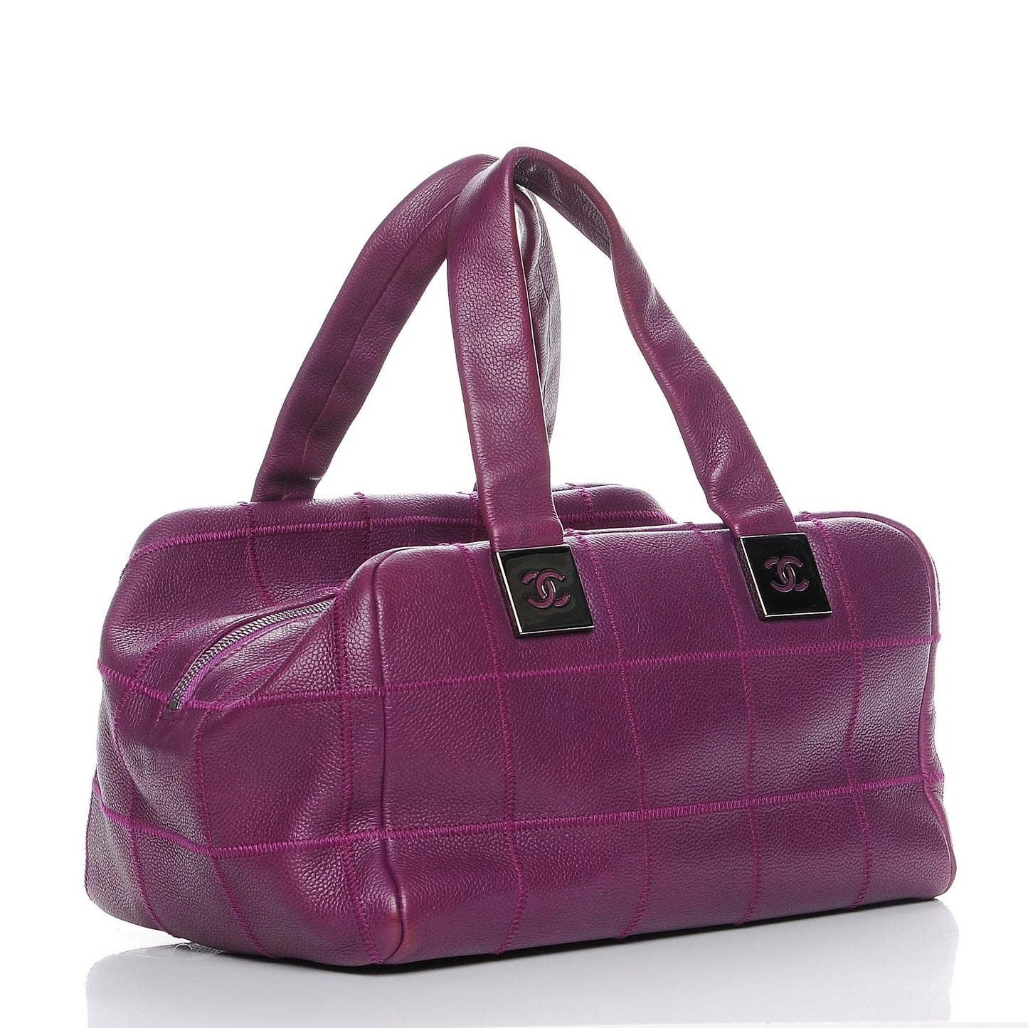 Caviar Square Stitched Large Tote Purple