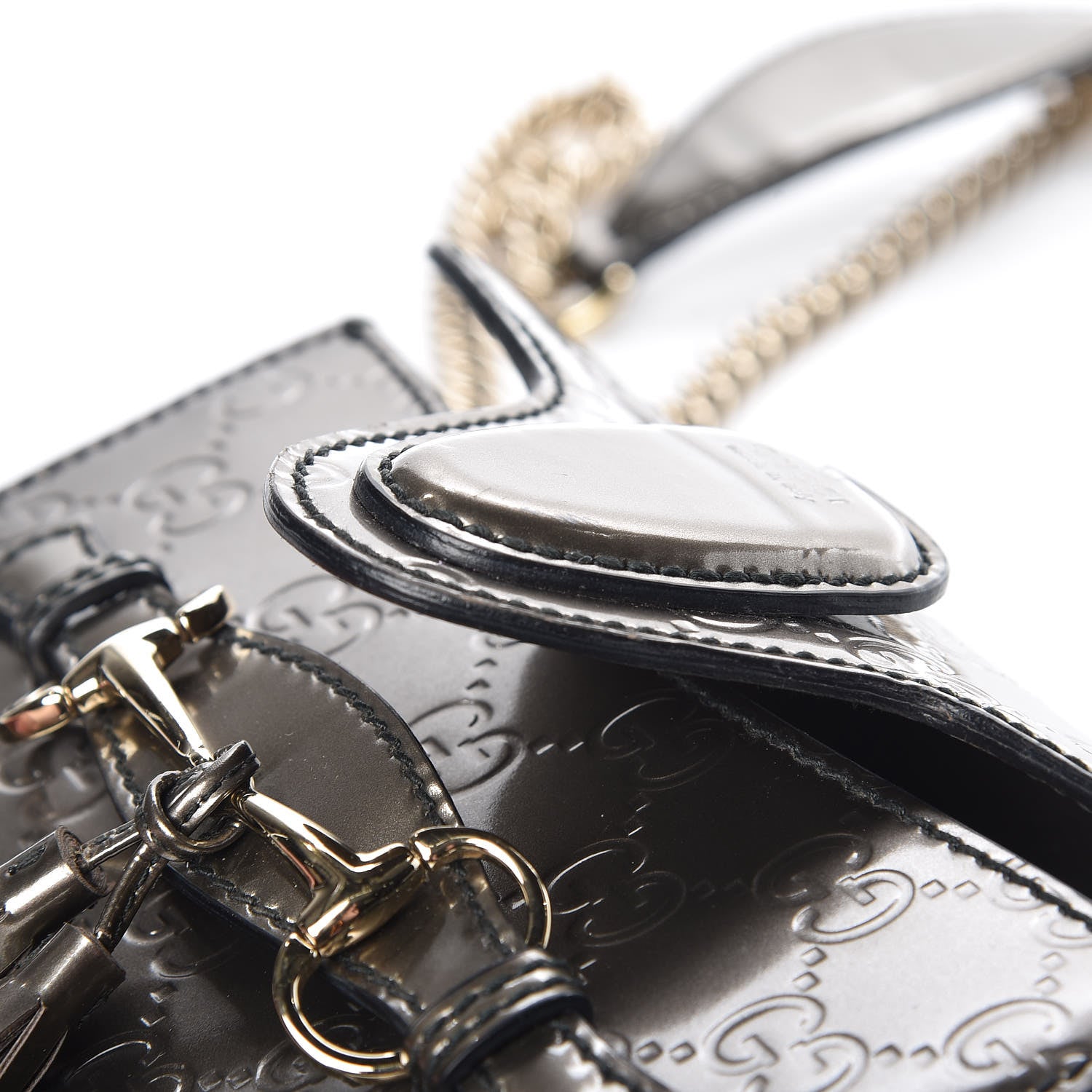 Gucci Shine Guccissima Mini Emily Chain Shoulder Bag Sasso 9 of 15