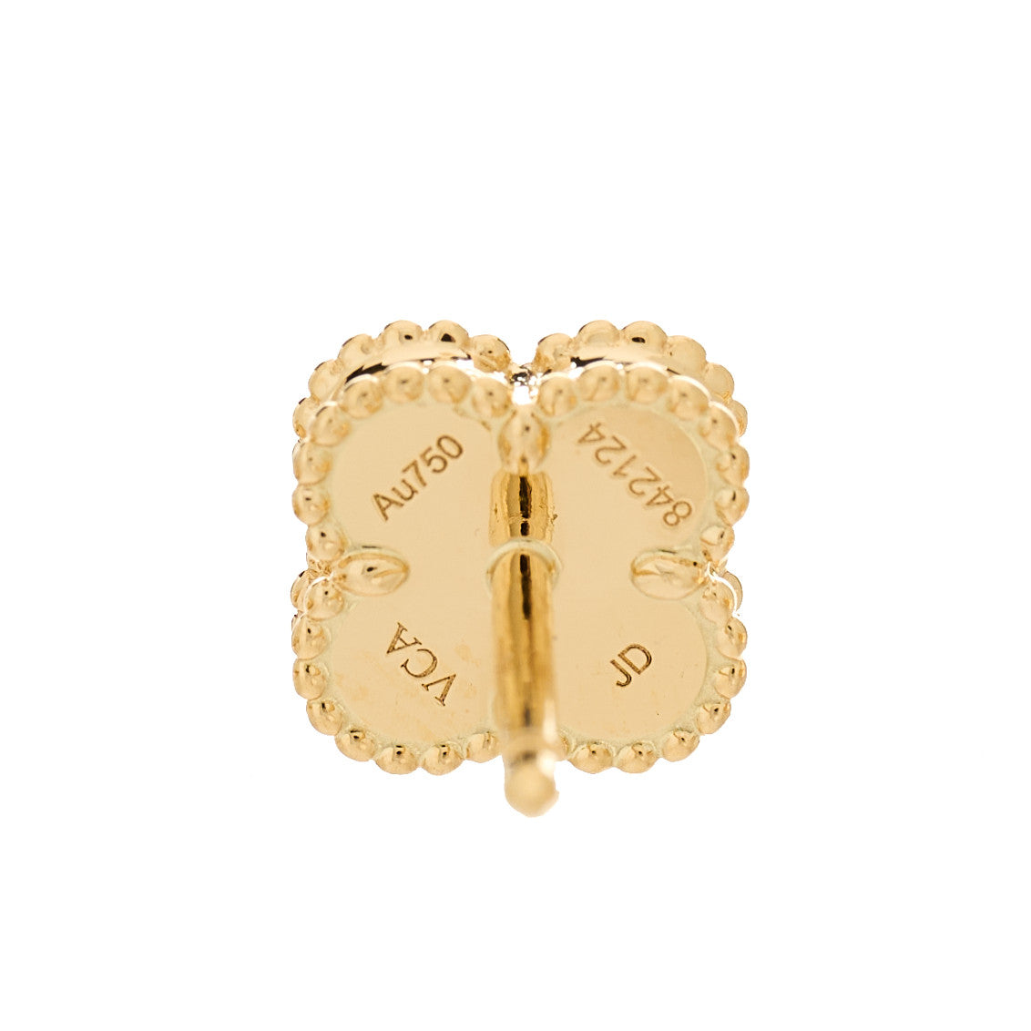 Van Cleef & Arpels 18K Yellow Gold Black Onyx Sweet Alhambra Earrings 4 of 5