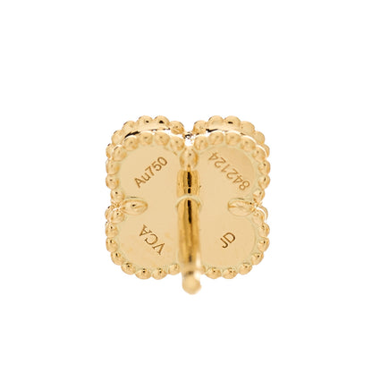 Van Cleef & Arpels 18K Yellow Gold Black Onyx Sweet Alhambra Earrings 4 of 5