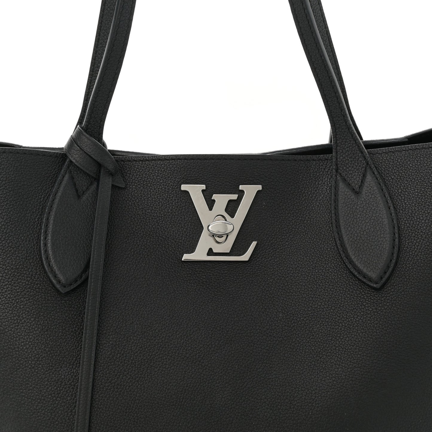 Calfskin Lockme Go Tote Black