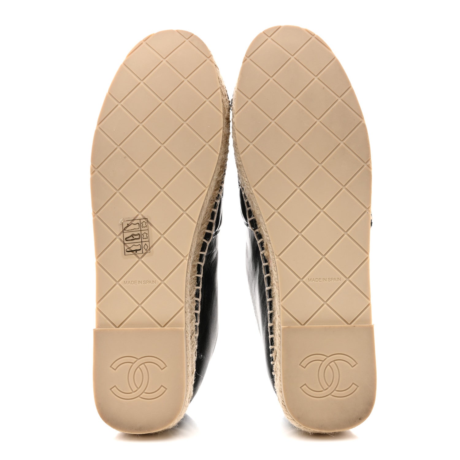Chanel Lambskin Quilted CC Espadrilles 38 Black 6 of 10
