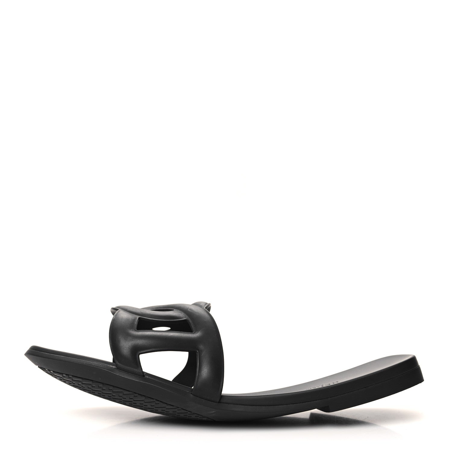 Hermes Rubber Aloha Sandals 41 Black 1 of 8