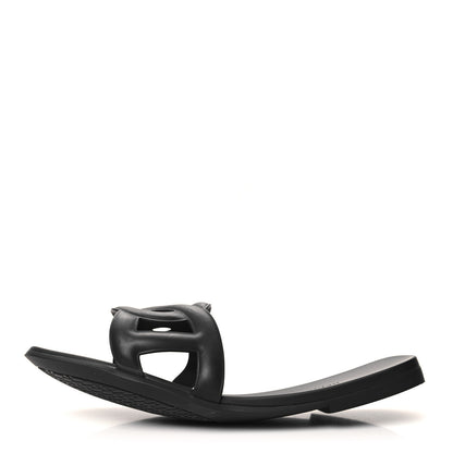 Hermes Rubber Aloha Sandals 41 Black 1 of 8