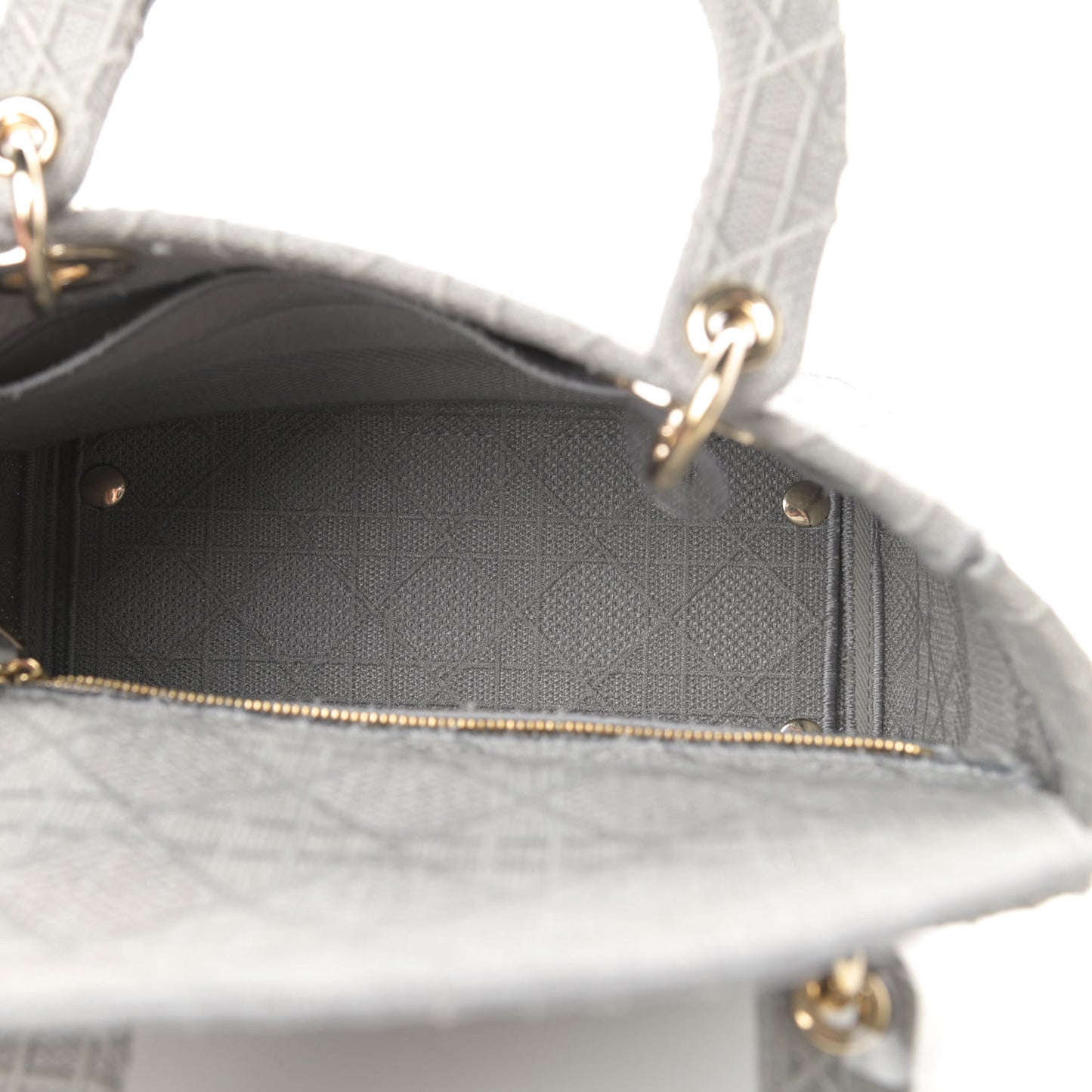 Canvas Embroidered Cannage Medium Lady D-Lite Gray