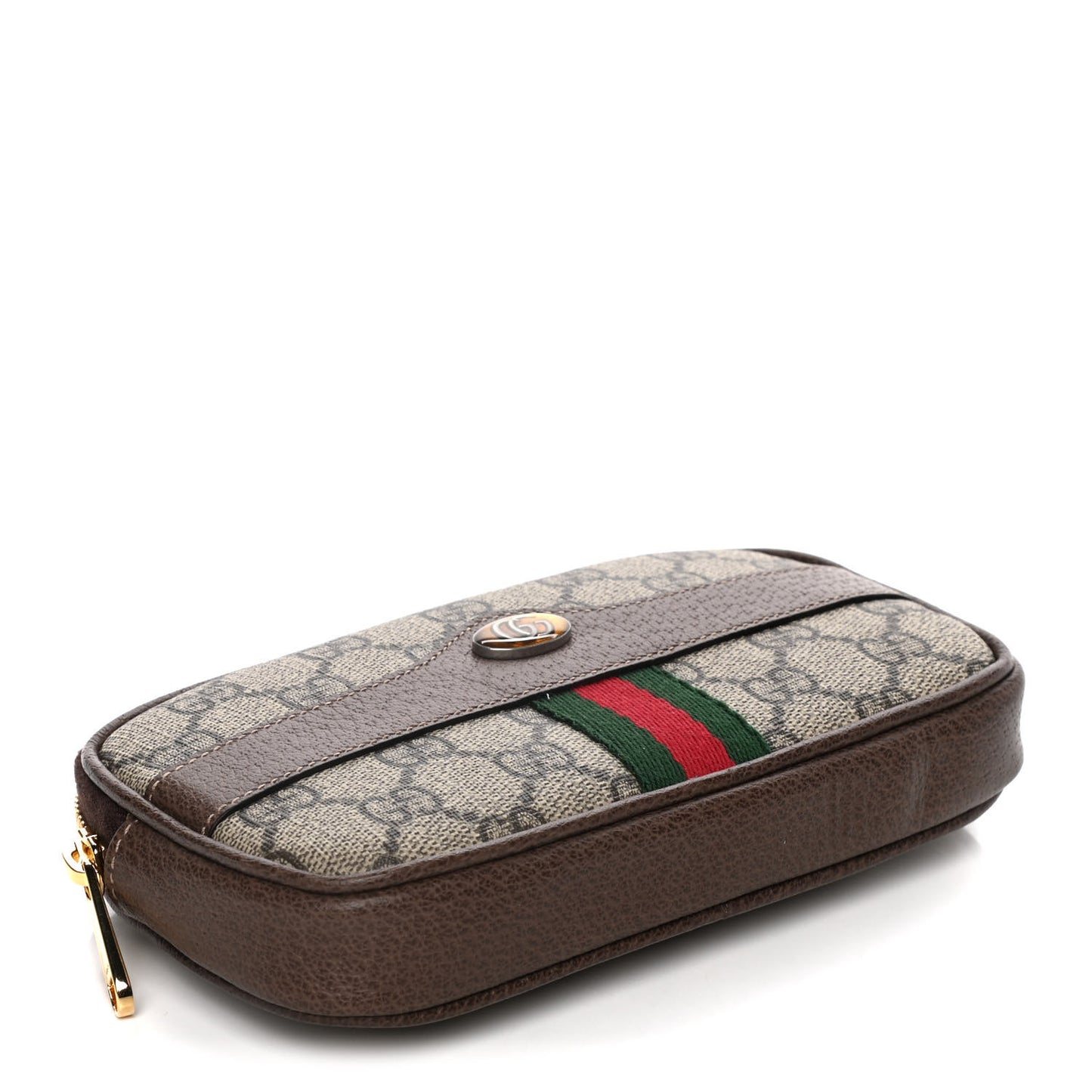 GG Supreme Monogram Web Ophidia Belted iPhone Case 95 38 Dark Brown