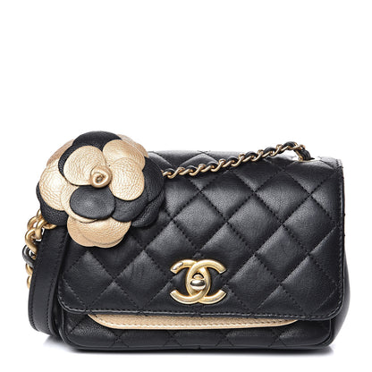 Chanel Lambskin Quilted Small Camellia Flower Flap Black 1 of 18