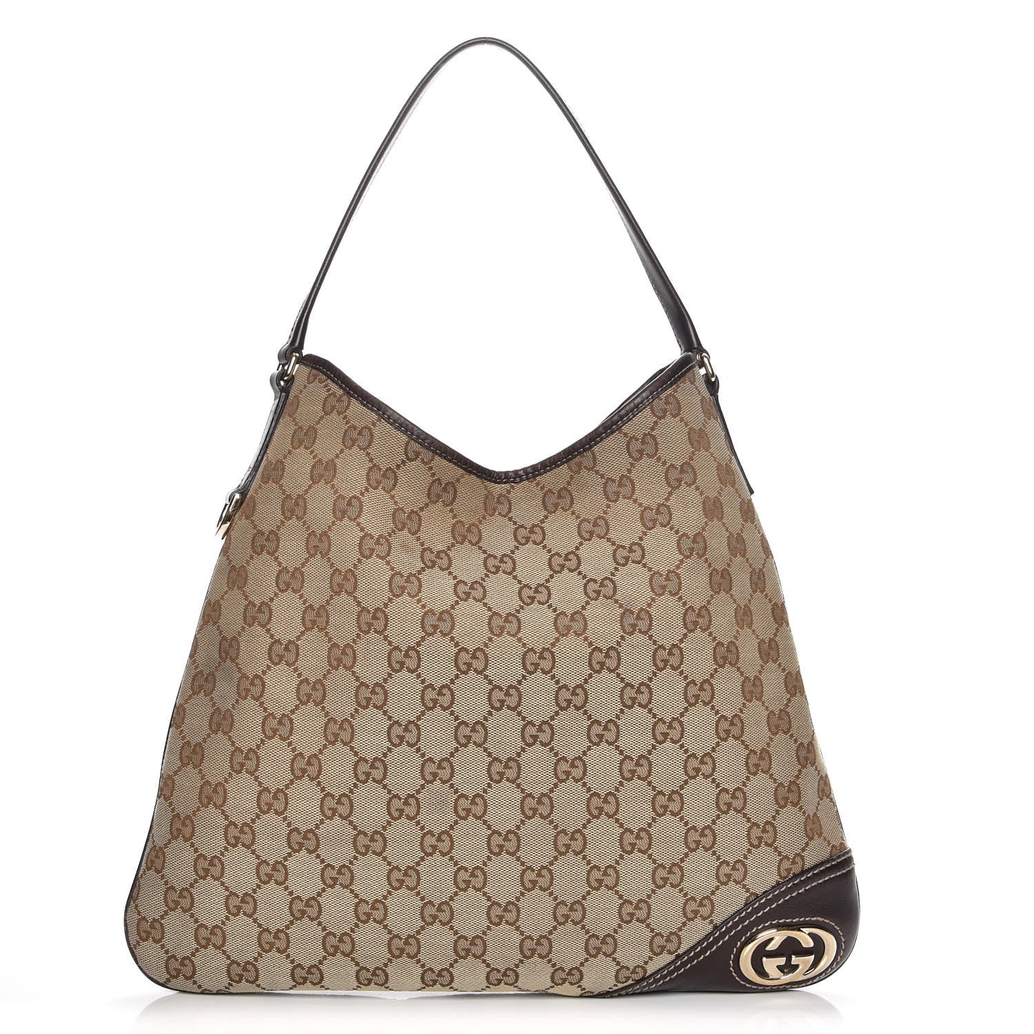 Gucci Monogram Medium New Britt Hobo Dark Brown 1 of 7
