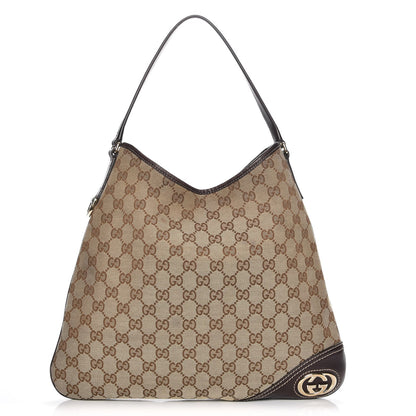 Gucci Monogram Medium New Britt Hobo Dark Brown 1 of 7