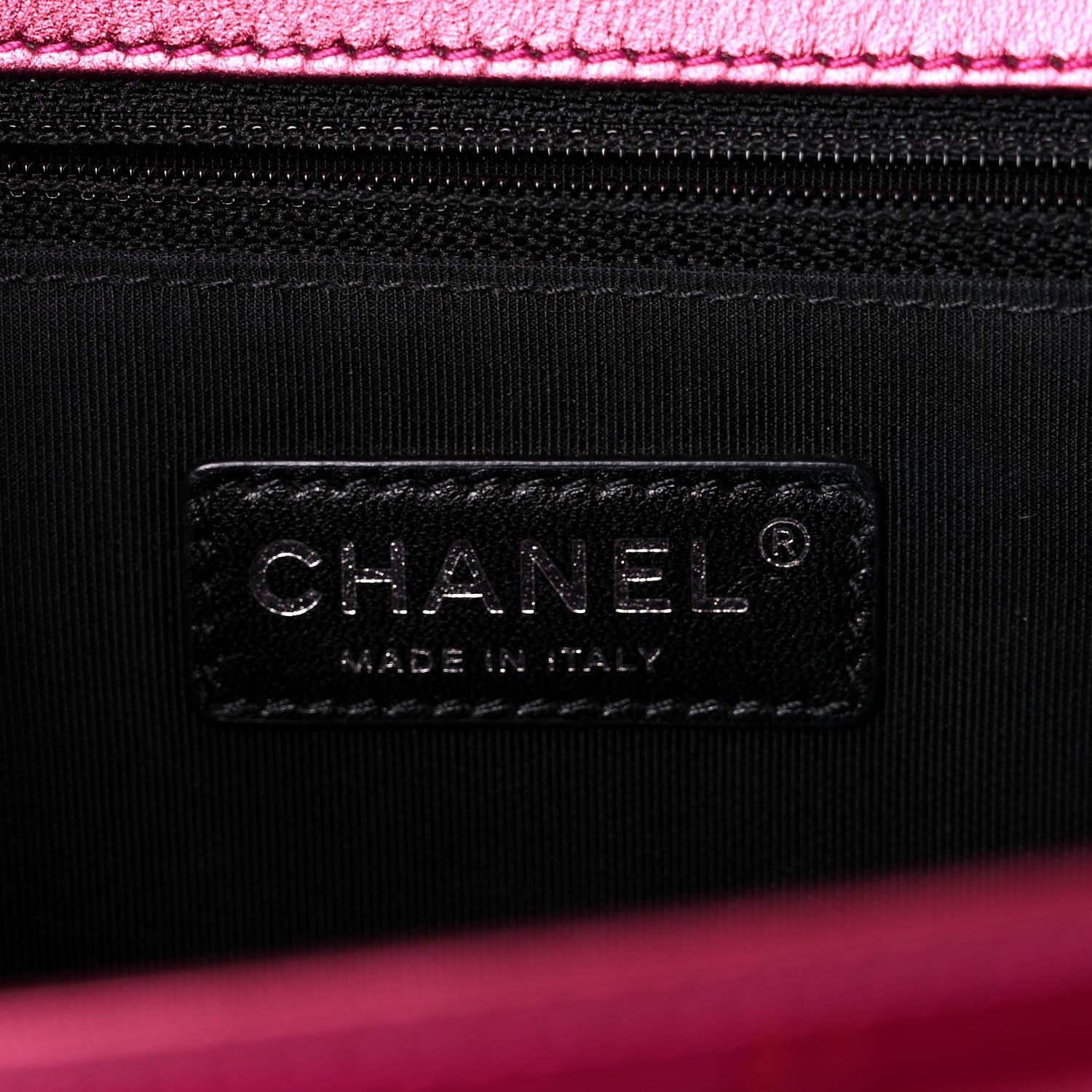Chanel Metallic Patent Quilted New Medium Boy Flap Fuchsia 12 of 19