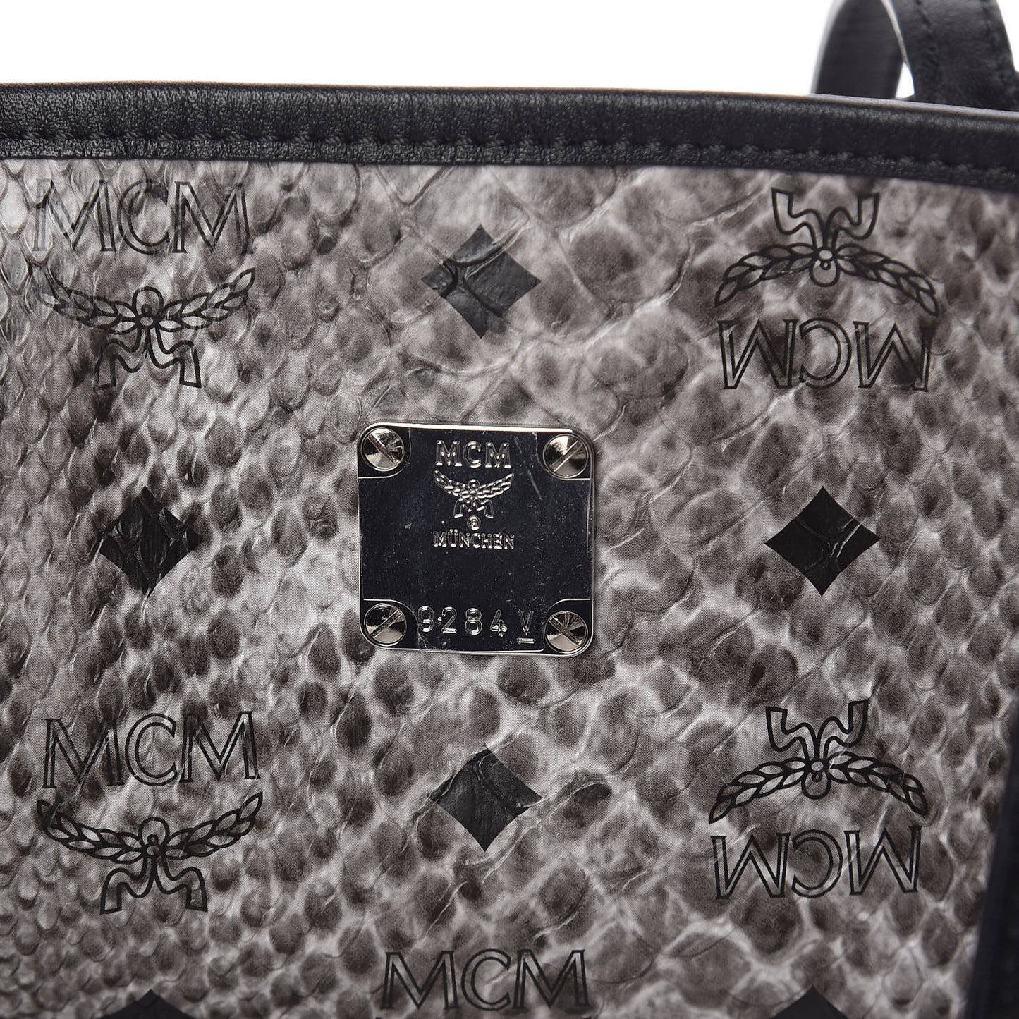 Visetos Snakeskin Embossed Medium Shopper Tote Grey