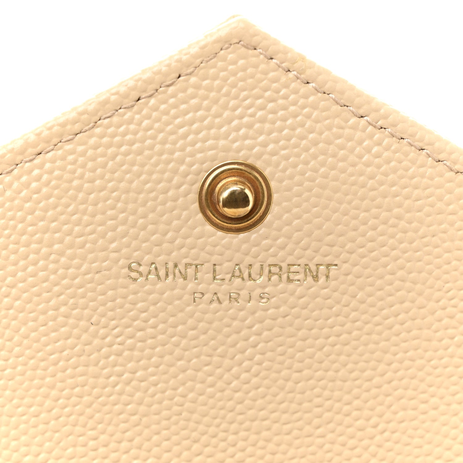 Saint Laurent Grain De Poudre Matelasse Chevron Monogram Chain Wallet Nude Powder 6 of 14