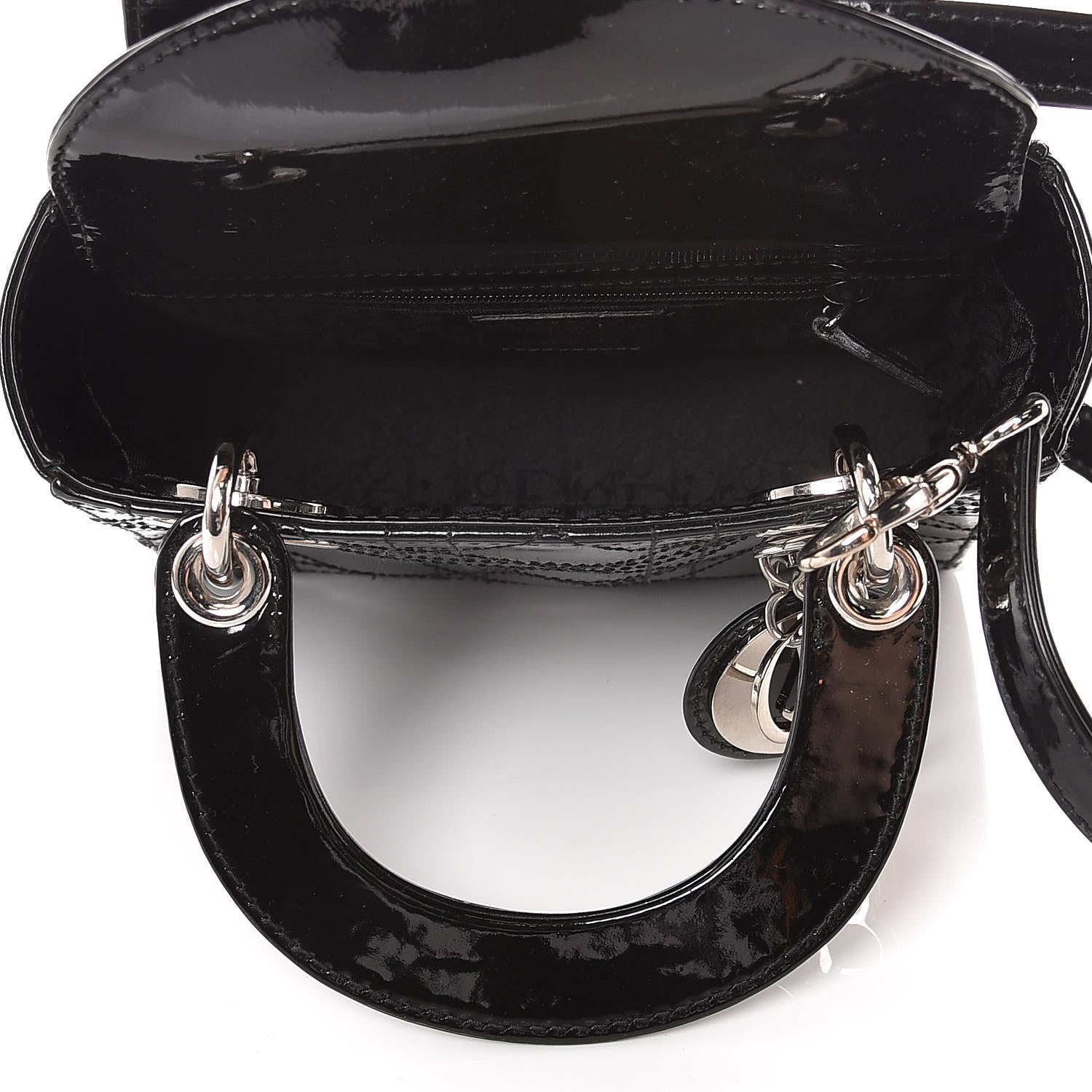 Christian Dior Patent Cannage Mini Lady Dior Black 5 of 11