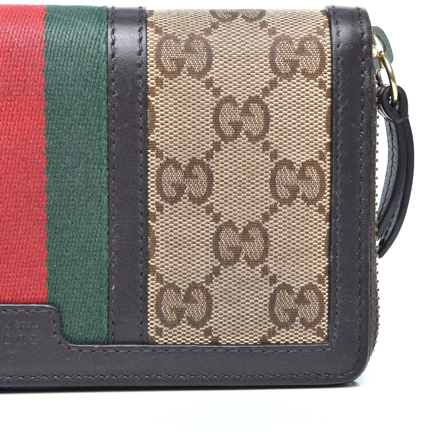Monogram Web Rania Zip Around Wallet Dark Brown