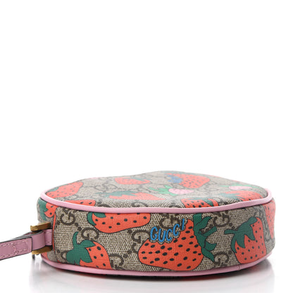 Gucci GG Supreme Monogram Strawberry Round Wrist Wallet 4 of 7
