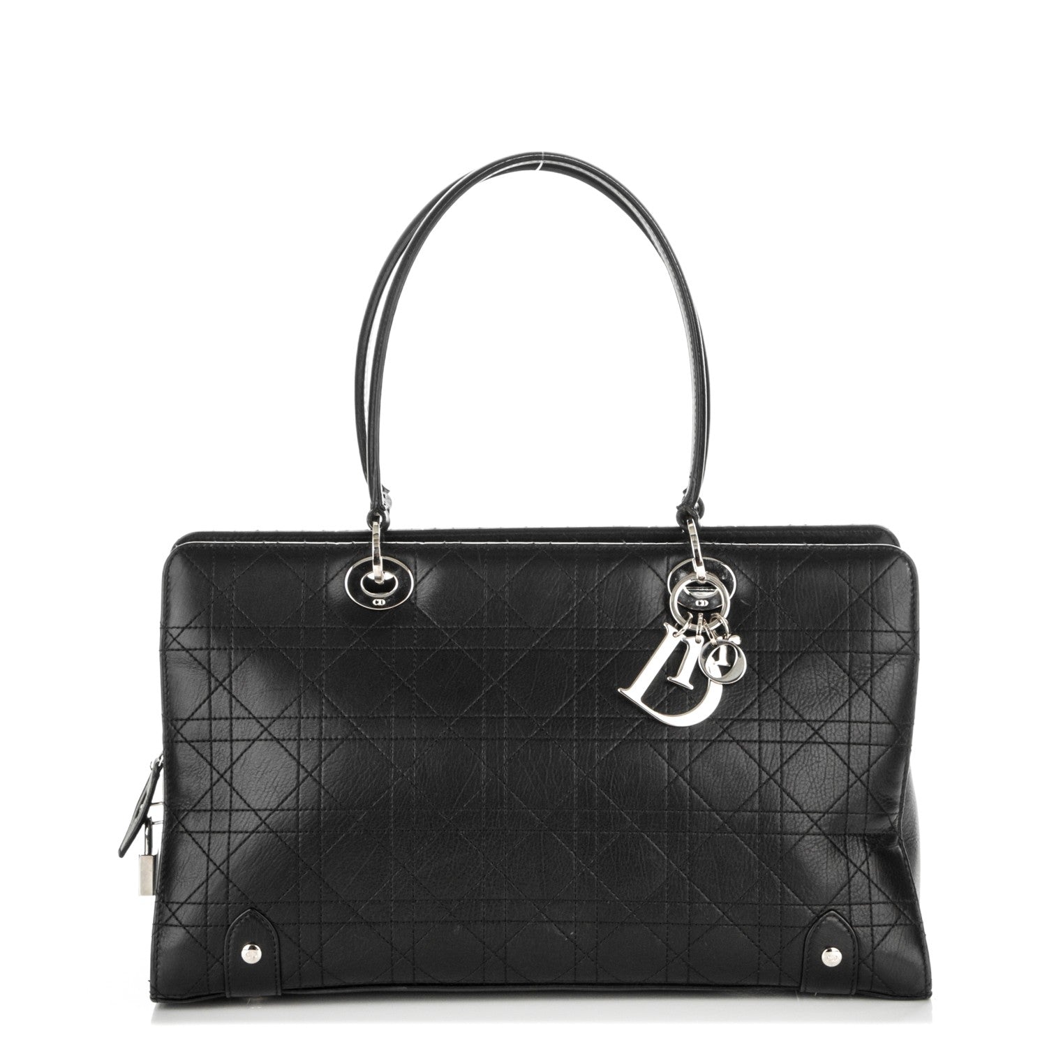 Christian Dior Calfskin Cannage Stitched Large East West Lady Dior Black 1 of 7