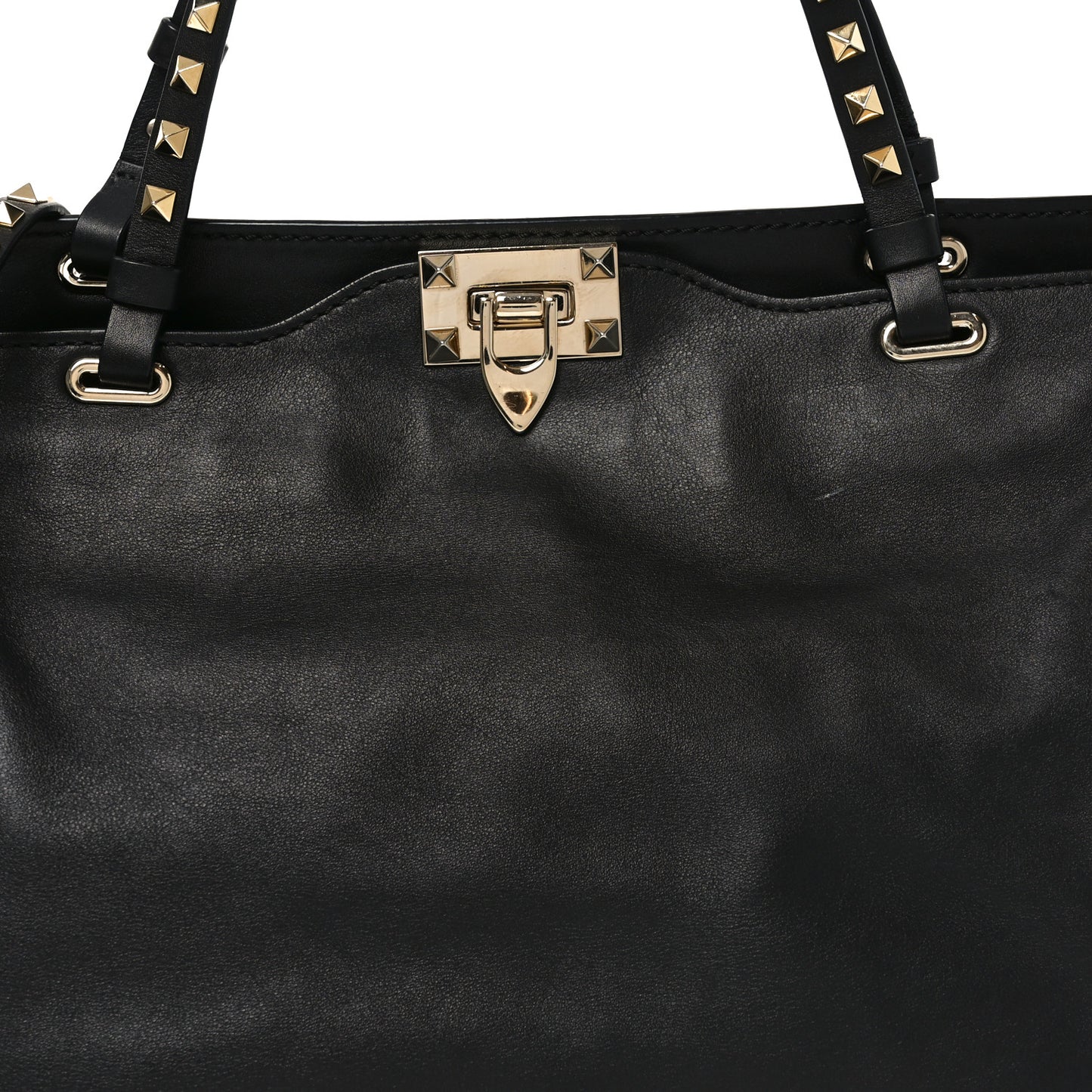 Vitello Medium Rockstud Tote Tote Black