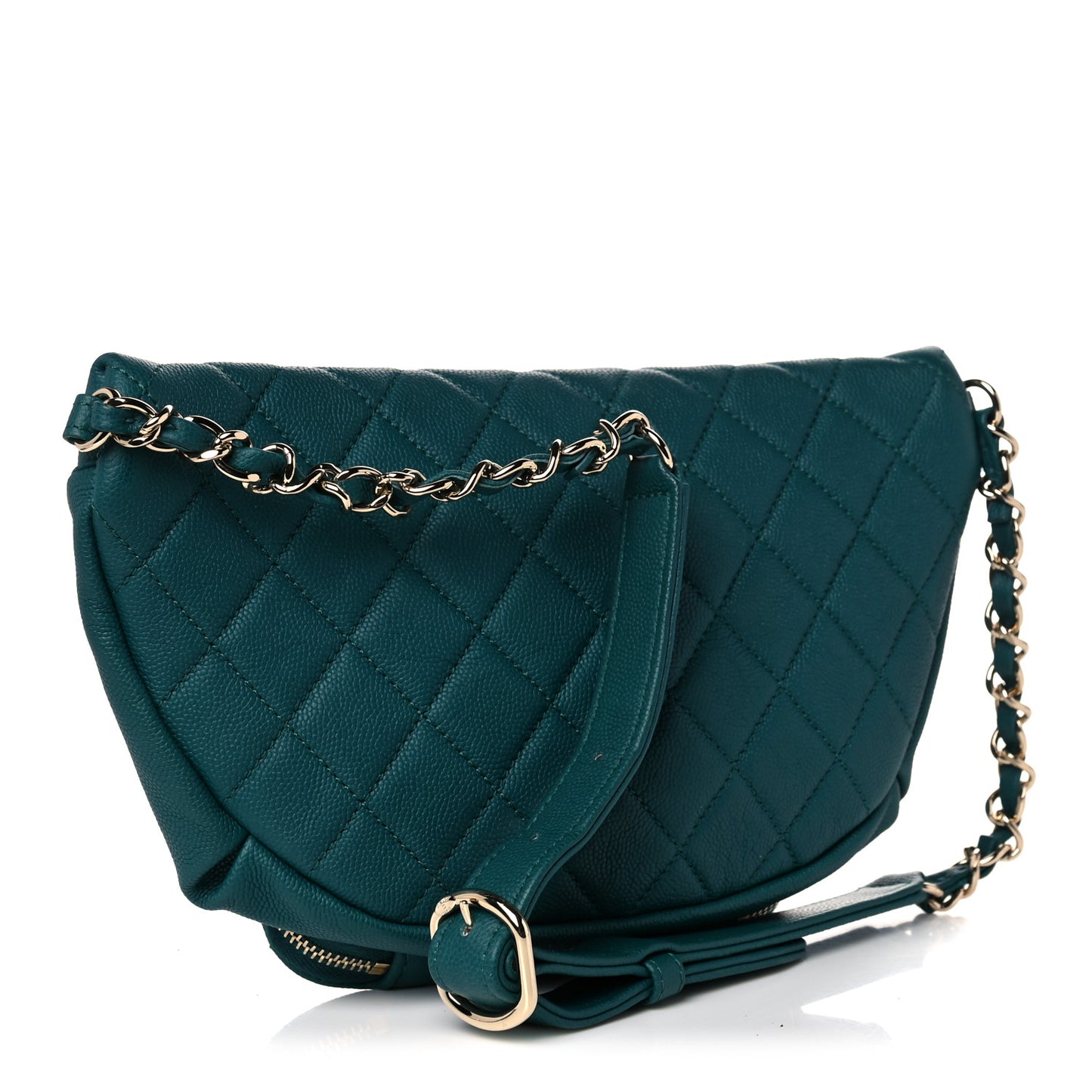 Caviar Quilted Business Affinity Waist Belt Bag Dark Turquoise