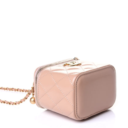 Chanel Calfskin Quilted Mini Perfect Fit Vanity Case With Chain Beige 3 of 5