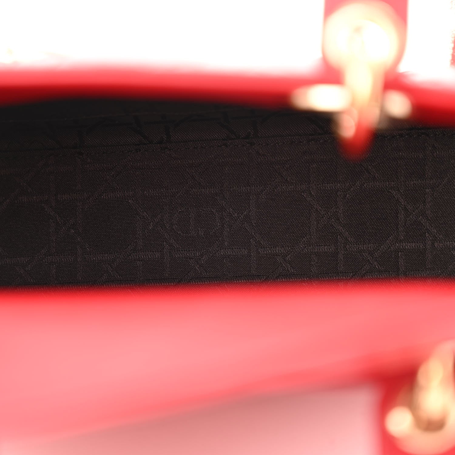 Christian Dior Lambskin Cannage Small Lucky Badges My Lady Dior Red 5 of 16