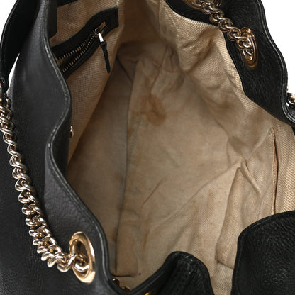 Gucci Pebbled Calfskin Medium Soho Chain Shoulder Bag Black 12 of 13