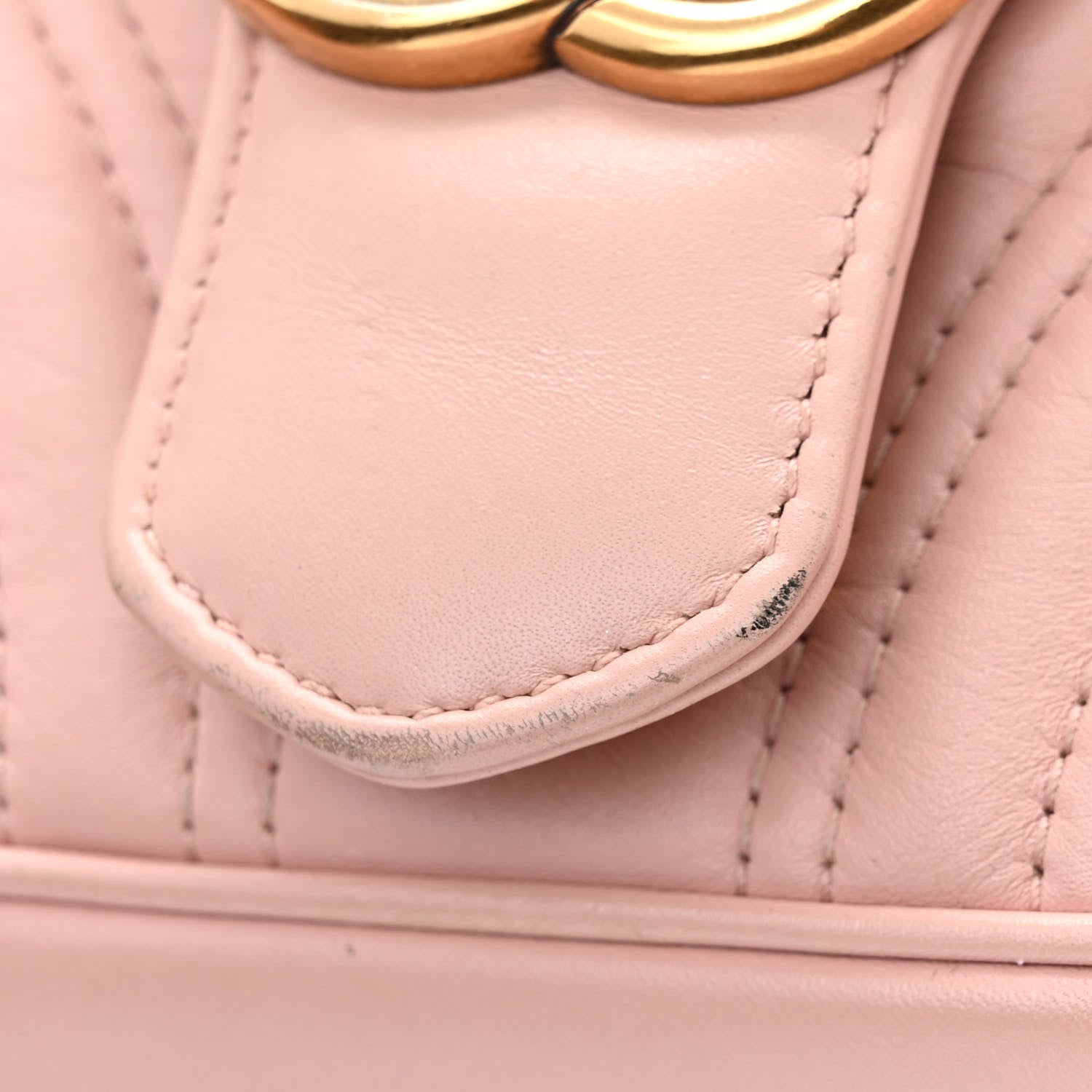 Gucci Calfskin Matelasse Mini GG Marmont Shoulder Bag Perfect Pink 11 of 12