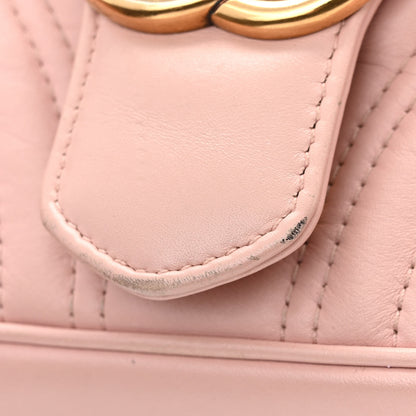 Gucci Calfskin Matelasse Mini GG Marmont Shoulder Bag Perfect Pink 11 of 12