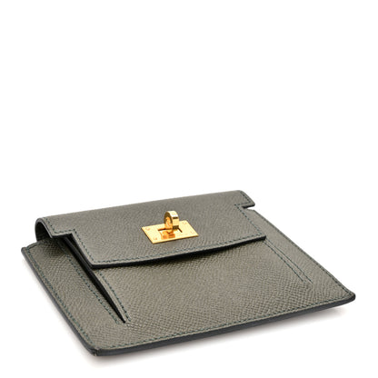 Hermes Epsom Kelly Pocket Compact Wallet Vert De Gris 4 of 8