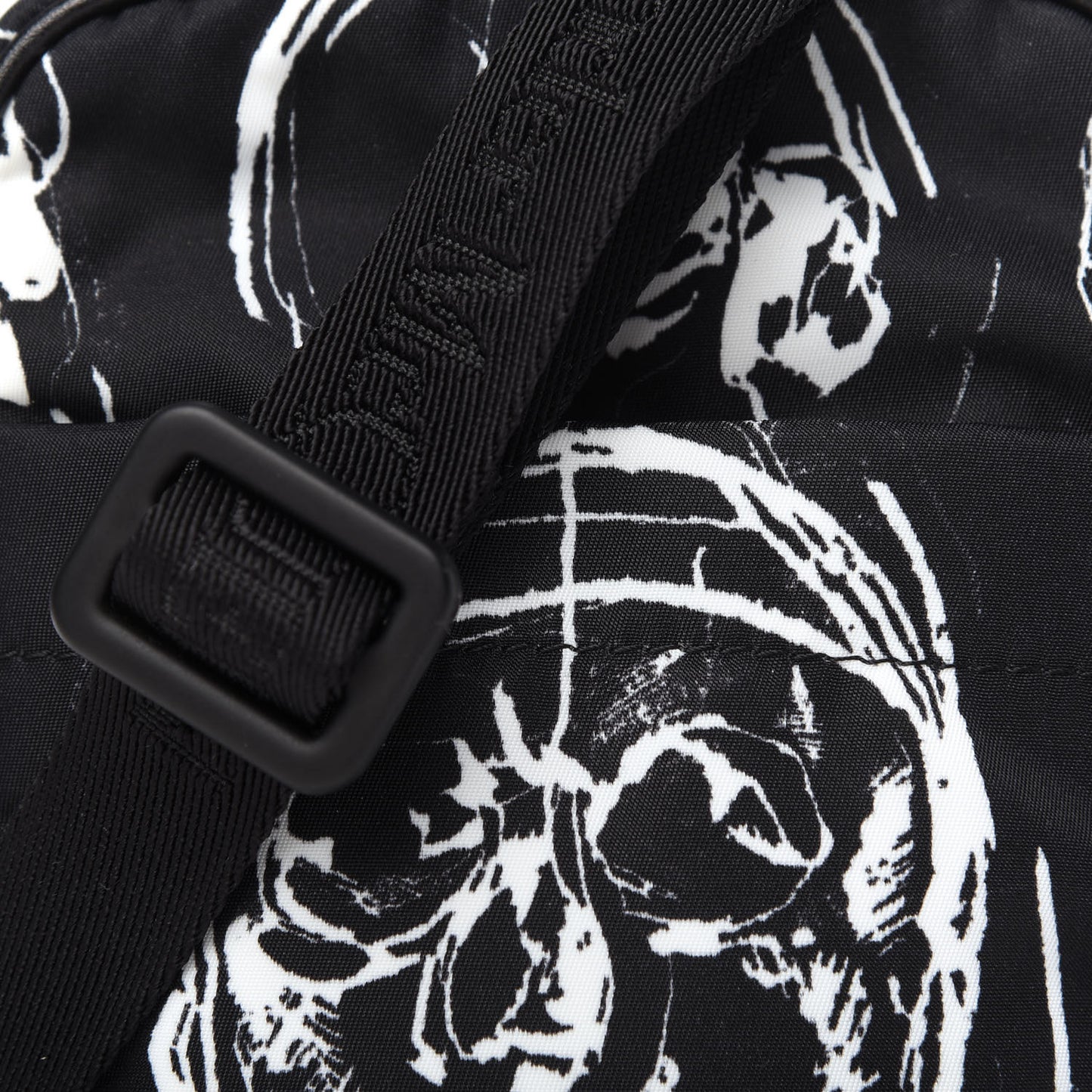 Nylon Mini Skull Messenger Bag Black