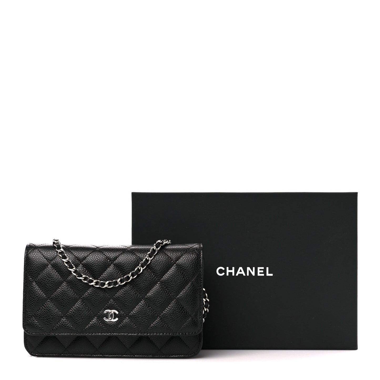 Caviar Quilted Wallet On Chain WOC Black