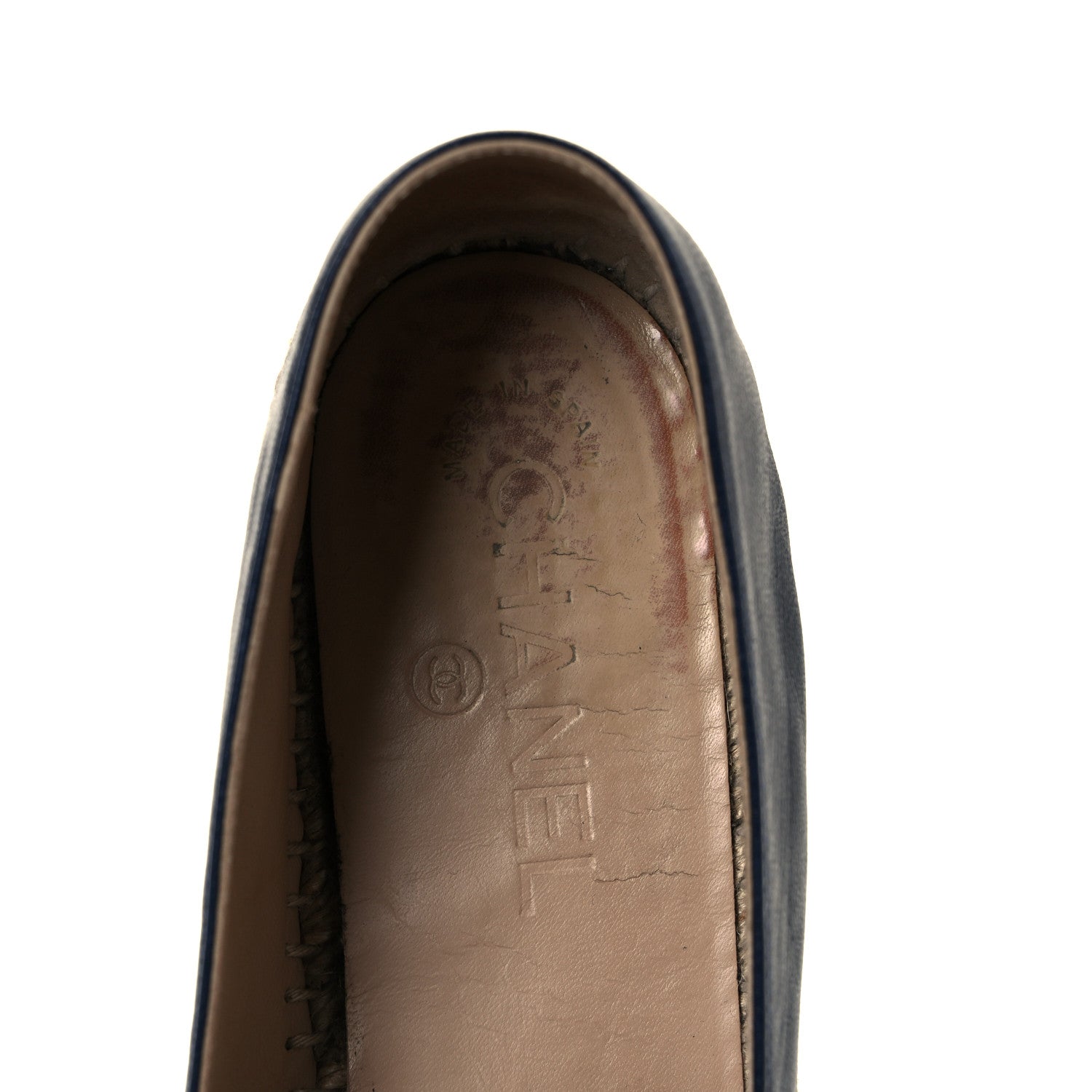 Chanel Lambskin CC Espadrilles 38 Navy Black 19 of 27