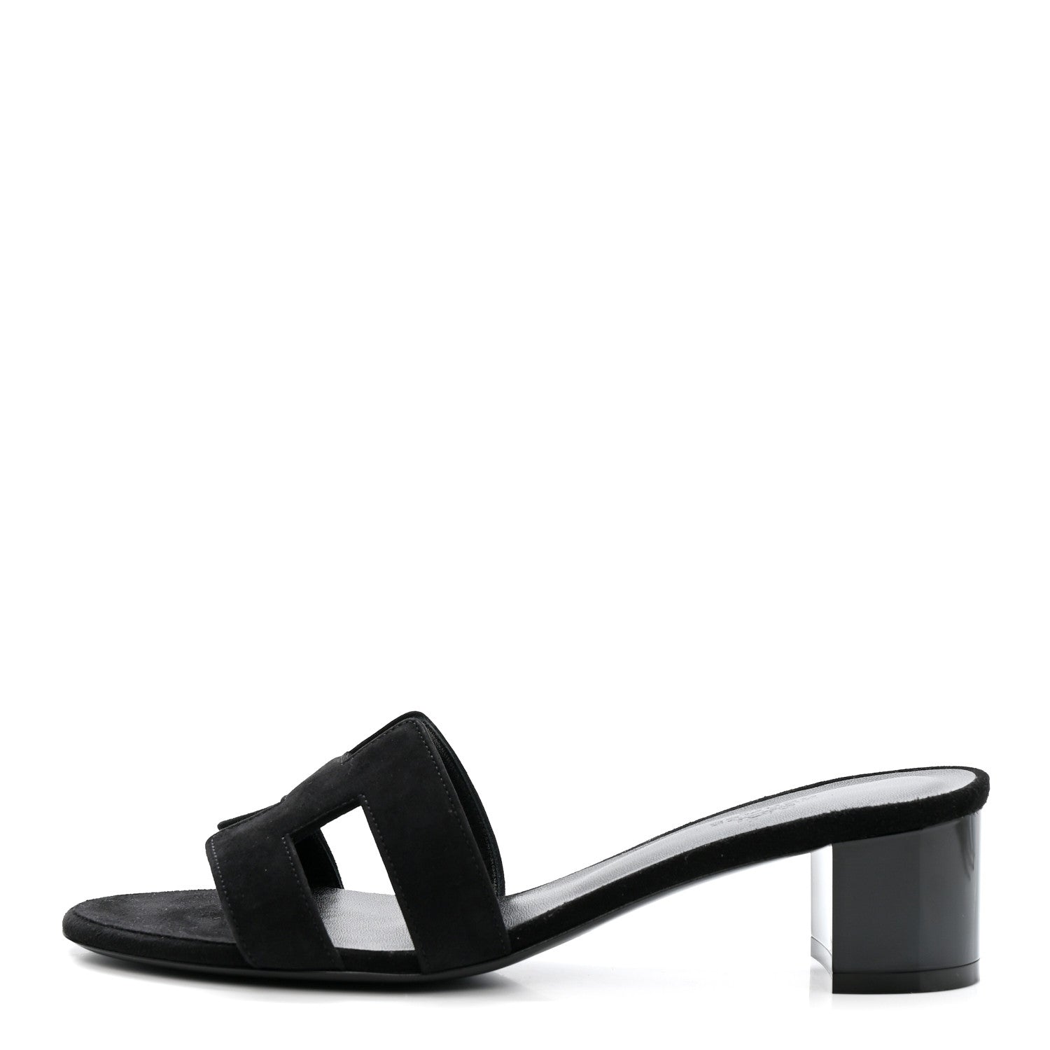 Hermes Suede Goatskin Oasis Sandals 38.5 Black 1 of 9