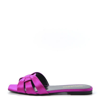 Saint Laurent Silk Tribute 05 Slide Sandals 35.5 Fushia Flash 1 of 11