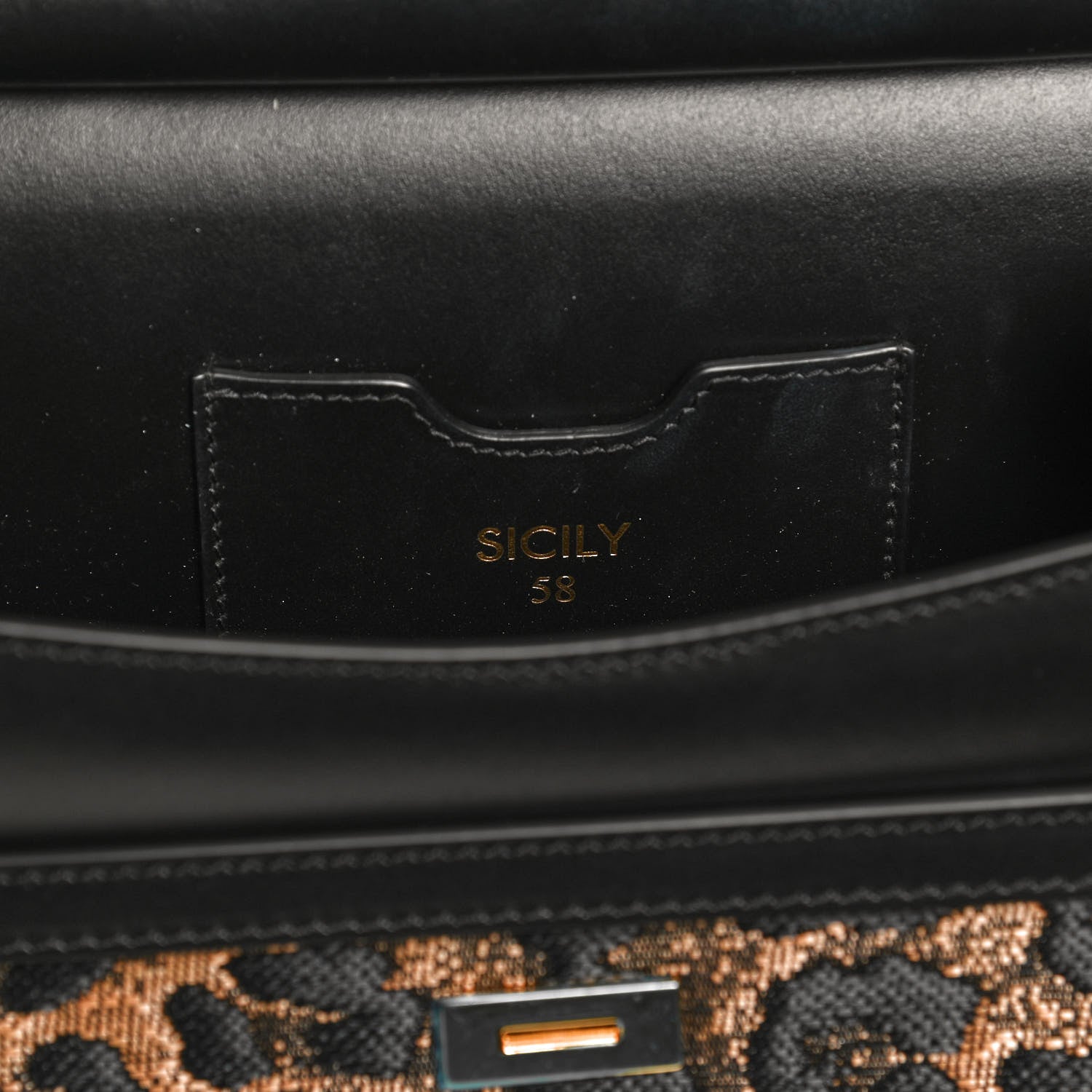 Dolce & Gabbana Calfskin Leopard Print Raffia Medium Sicily 58 Satchel Black Multicolor 10 of 12