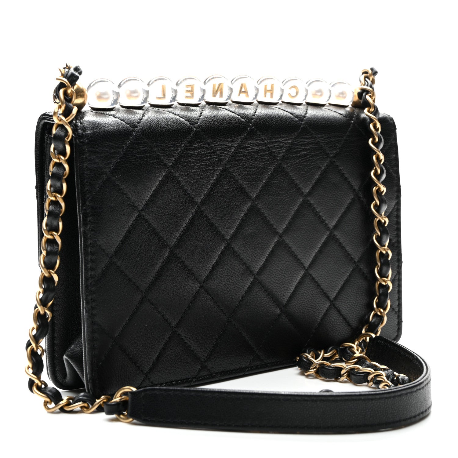 Chanel Lambskin Quilted Small Chic Pearls Flap Black 3 of 10