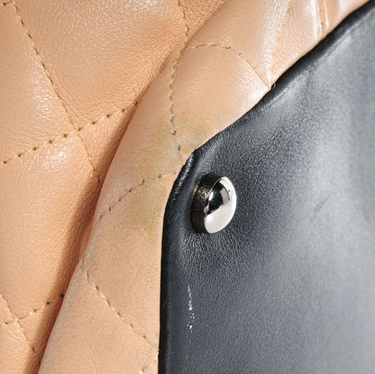 Chanel Calfskin Quilted Medium Cambon Tote Beige Black 10 of 12