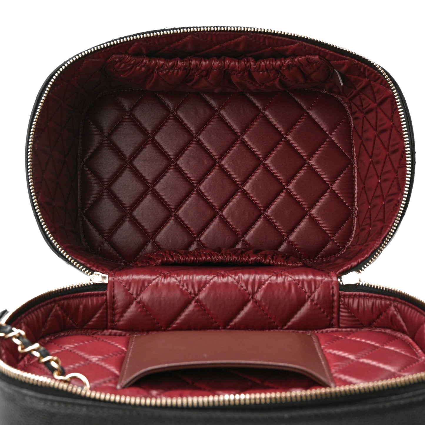 Caviar Quilted Large Vanity Pouch Black