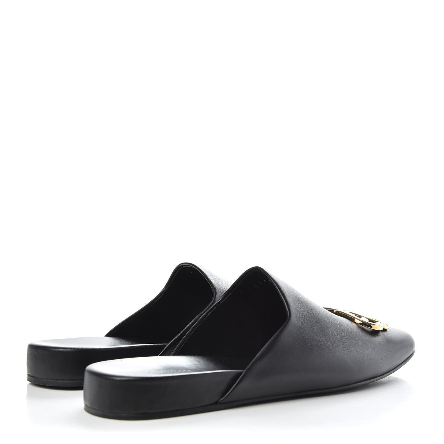 Balenciaga Calfskin BB Mules 35.5 Black 4 of 11