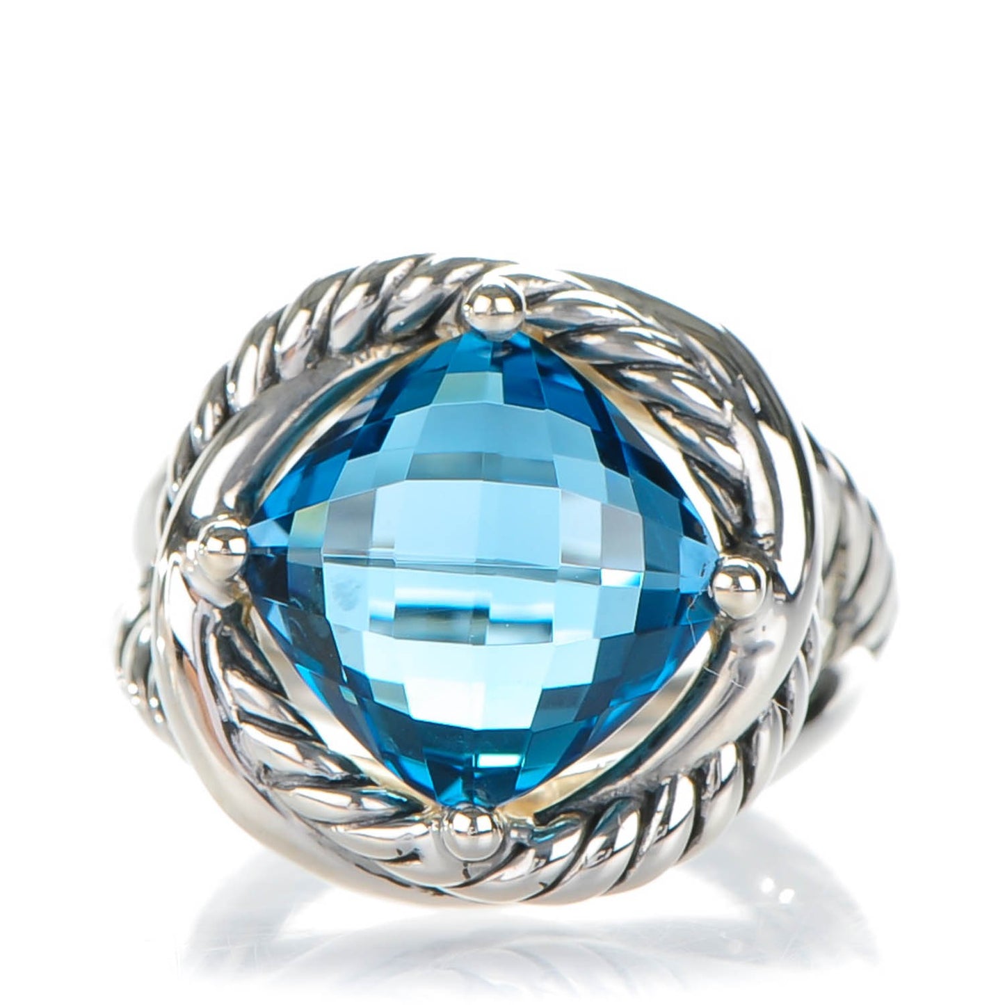 Sterling Silver Blue Topaz 11mm Infinity Ring 52 6