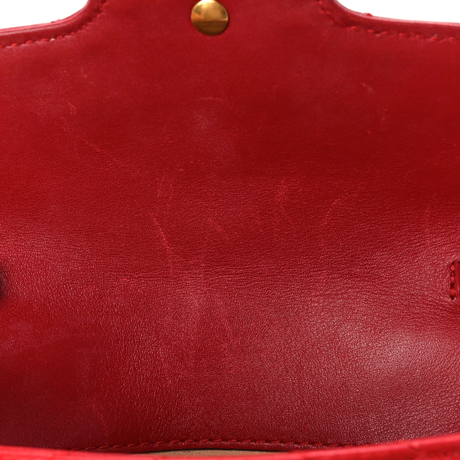 Gucci Calfskin Matelasse Super Mini GG Marmont Shoulder Bag Hibiscus Red 11 of 11