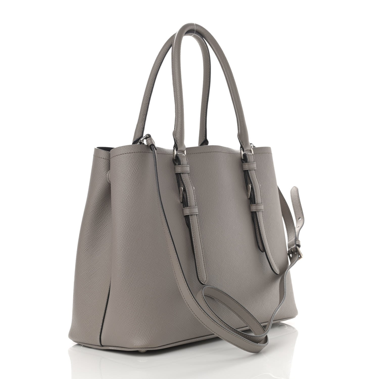 Prada Saffiano Cuir Small Double Handle Tote Pomice 3 of 12
