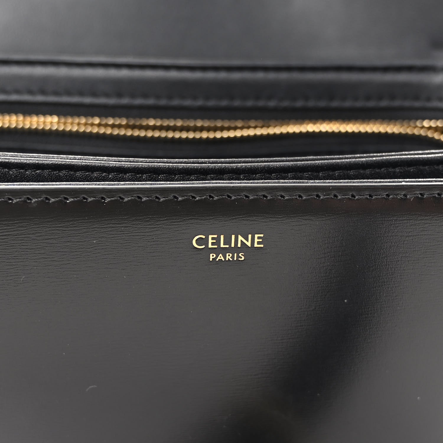 Celine Shiny Calfskin Medium Triomphe Black 7 of 14