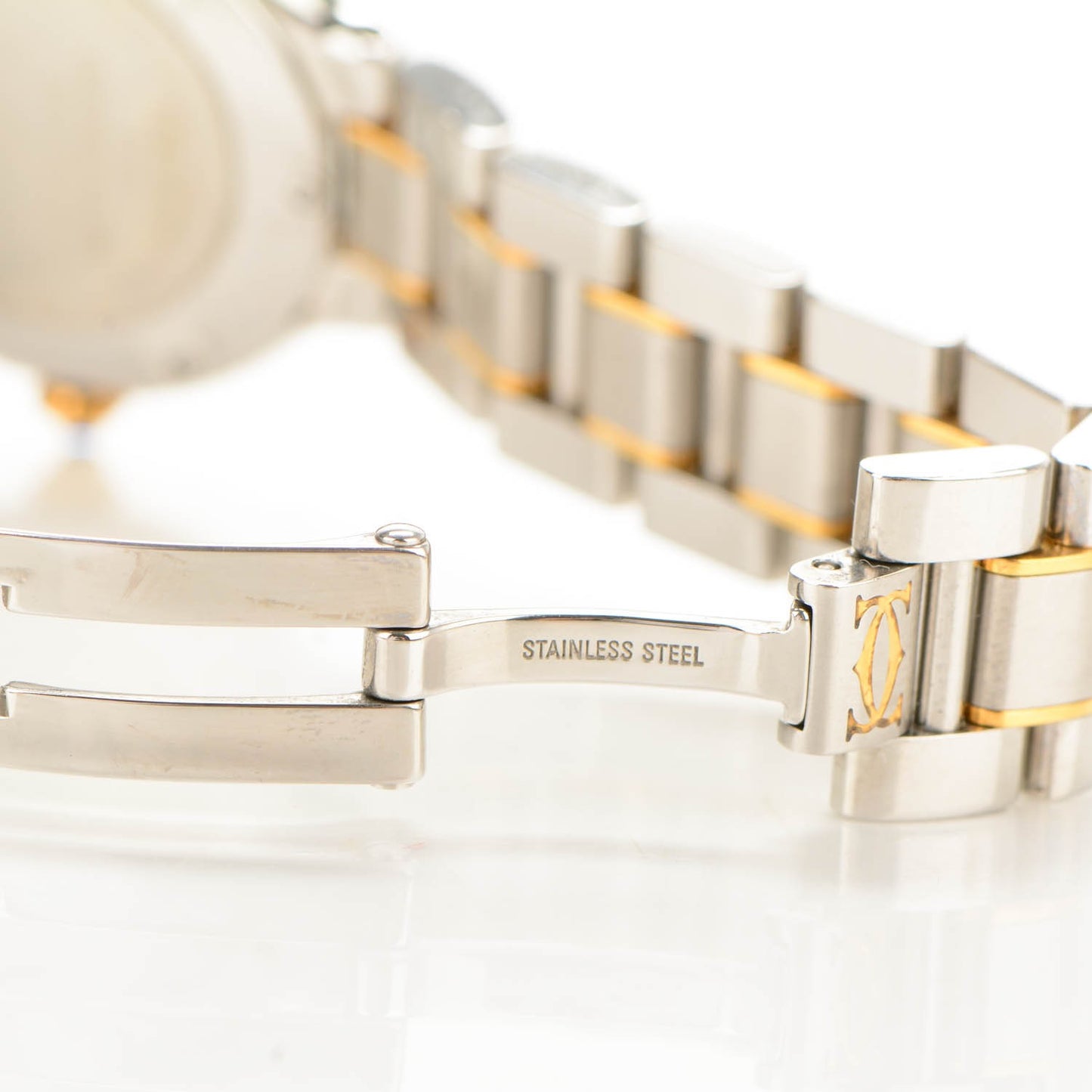 Stainless Steel 18K Yellow Gold 28mm Must De 21 Quartz Watch