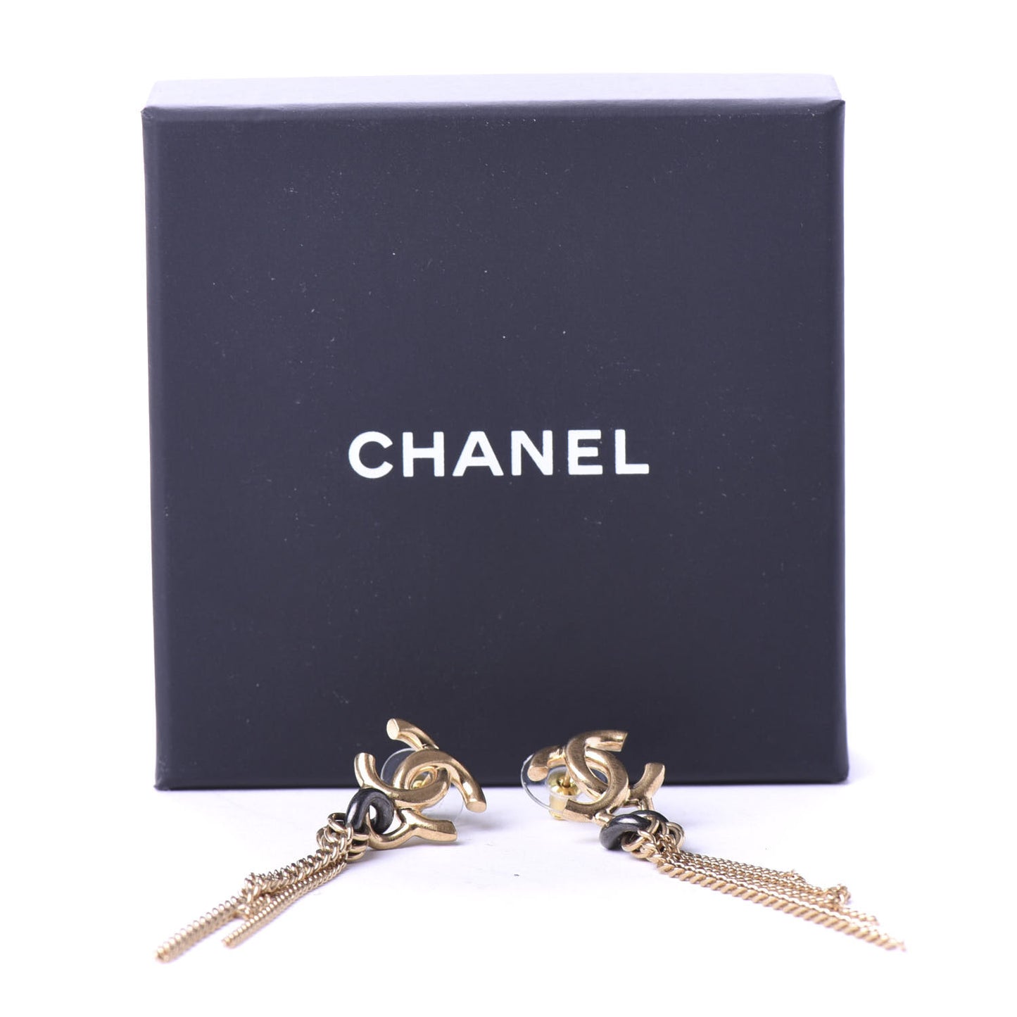 CC Chain Drop Earrings Gold Ruthenium