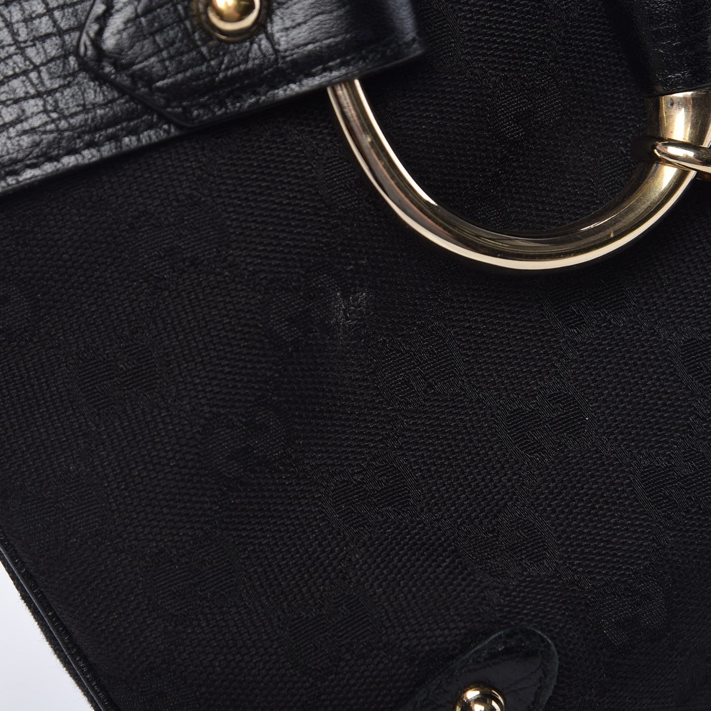 Monogram Large Horsebit Web Hobo Black